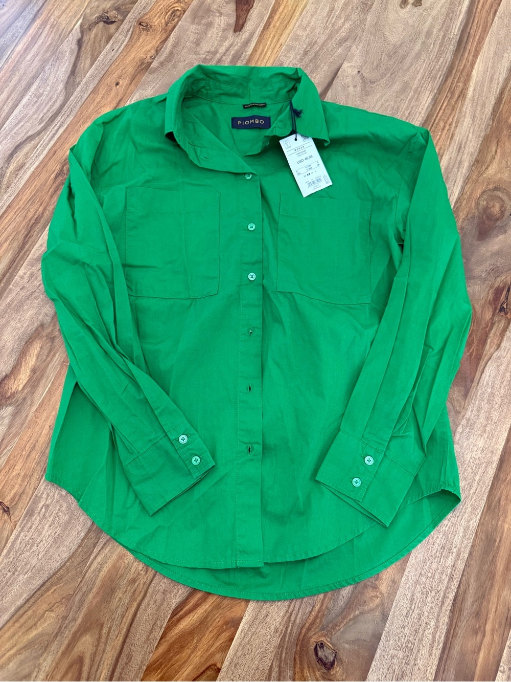Piombo 100% Cotton Green Women’s Button-Down Shirt